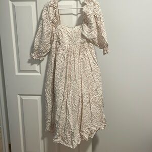 Puff sleeve midi floral dress